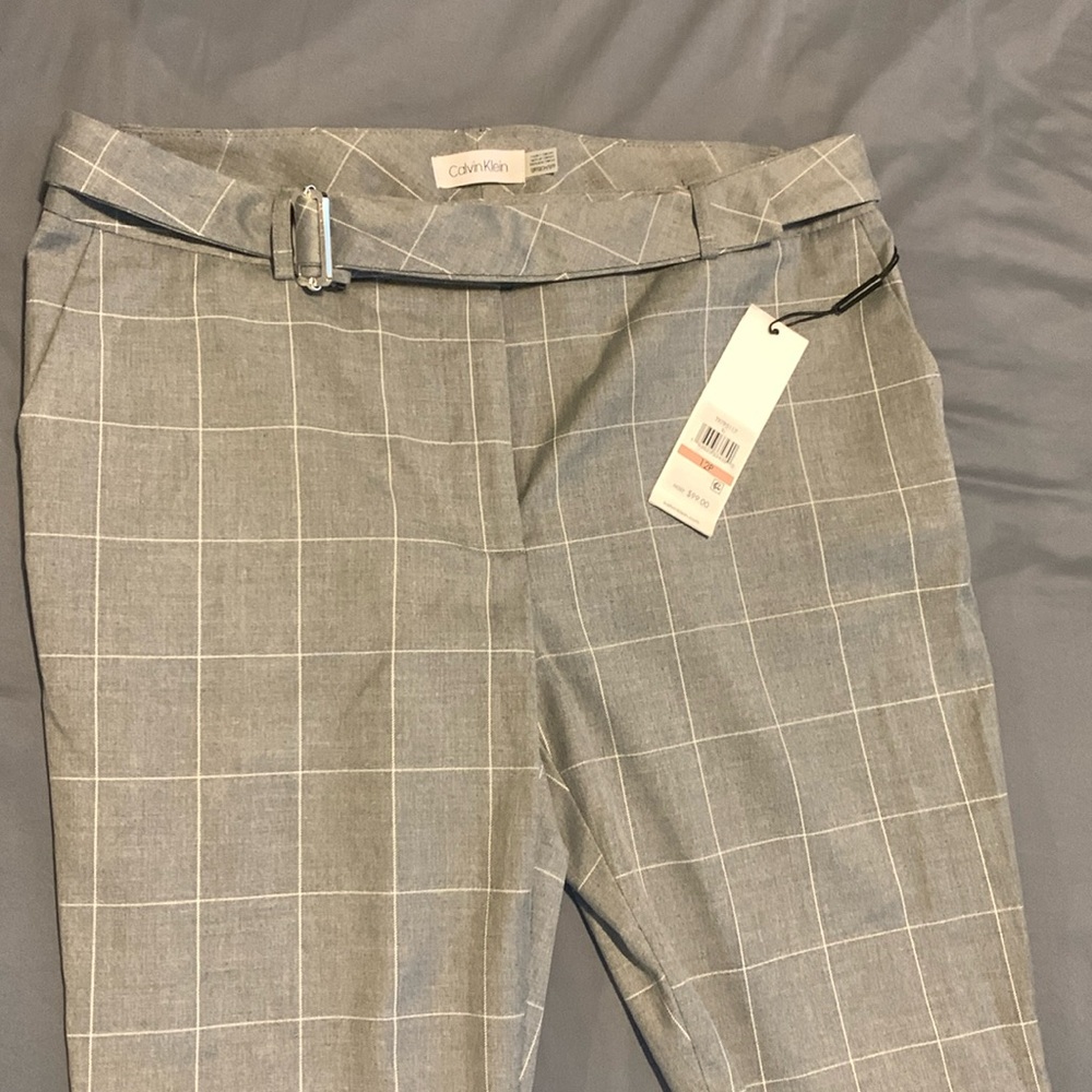 Calvin Klein Grey window pane slacks